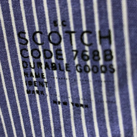 Scotch & Soda Men's Button Down Shirt Blue Stripe Tab Sleeve Cotton size L - Picture 10 of 11